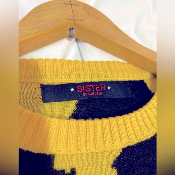 NWOT โจ๐ Leopard print sequin long sweater SISTER BY SIBLING size S - Picture 5 of 8